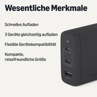 Nabíjačka do siete Amazon Basics Nano GaN USB-C 120W, 3 porty – čierna 2