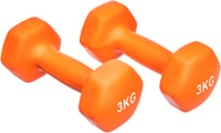 Set gantere din neopren Amazon Basics, 6 livre (aprox. 2,7 kg), portocaliu, hexagonale, pentru antrenament de forță și cursuri de fitness 1