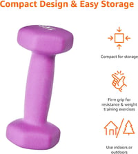 Pár neoprénových činiek Amazon Basics - ružové - 2 kg 3