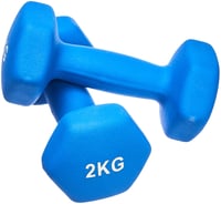 Set de gantere din neopren Amazon Basics, 2x2 kg, hexagonale, albastre, pentru antrenament de forță și cursuri de fitness 2