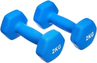 Set de gantere din neopren Amazon Basics, 2x2 kg, hexagonale, albastre, pentru antrenament de forță și cursuri de fitness 1