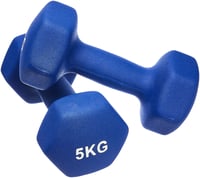 Neoprénové činky Amazon Basics, pár 5 kg, modré, súprava 2 kusov na cvičenie 6