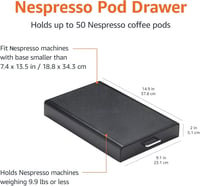 Zásuvkový zásobník na kávové kapsule Amazon Basics pre Nespresso Original, 50 kapsúl, plast, čierna, 37,8x23,1x5,1 cm, nosnosť 4,5 kg 2