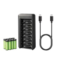 Nabíjateľné batérie Amazon Basics NiMH AA, 8 ks, 2000 mAh, s 8-slotovou nabíjačkou s USB-C konektorom, bez sieťového adaptéra 1