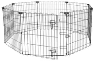 Țarc metalic pliabil octogonal Amazon Basics pentru animale de companie, cu ușă, 61 cm, negru 1