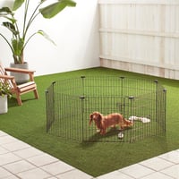 Țarc metalic pliabil octogonal Amazon Basics pentru animale de companie, cu ușă, 61 cm, negru 5