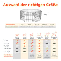 Țarc metalic pliabil octogonal Amazon Basics pentru animale de companie, cu ușă, 61 cm, negru 3