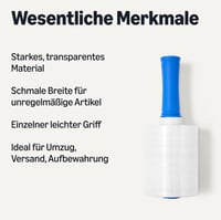 Folie Stretch Amazon Basics, 12,7 cm x 304,8 m, cu 1 mâner inclus, folie de ambalat transparentă 2