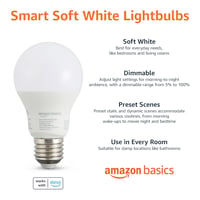 Inteligentná LED žiarovka Amazon Basics E27 8W (60W) stmievateľná, teplé biele svetlo, kompatibilná s Alexa, 1 ks 2