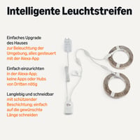 Inteligentný LED pásik Amazon Basics 10 m RGBW viacfarebný, kompatibilný s Alexa, inteligentné osvetlenie 2