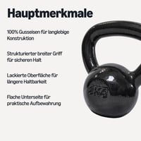 Liatinový kettlebell Amazon Basics, 8 kg, čierny, na cvičenie so závažím 2