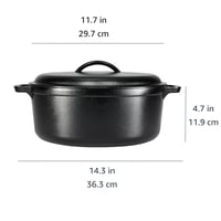 Liatinový pekáč Amazon Basics s dvoma rukoväťami, 6,62 l, čierny – na pečenie, grilovanie, dusenie a zapekanie 4