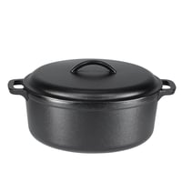 Liatinový pekáč Amazon Basics s dvoma rukoväťami, 6,62 l, čierny – na pečenie, grilovanie, dusenie a zapekanie 1