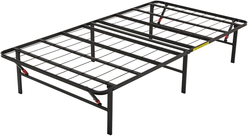 Sklopivi okvir kreveta s platformom Amazon Basics, montaža bez alata, prostor za pohranu ispod kreveta, crni, 90 x 200 x 35,5 cm