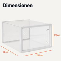 Skladací a stohovateľný box na topánky Amazon Basics, veľkosť L, priehľadný, 12-dielna súprava 5