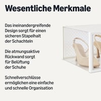 Skladací a stohovateľný box na topánky Amazon Basics, veľkosť L, priehľadný, 12-dielna súprava 2