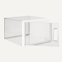 Skladací a stohovateľný box na topánky Amazon Basics, veľkosť L, priehľadný, 12-dielna súprava 3