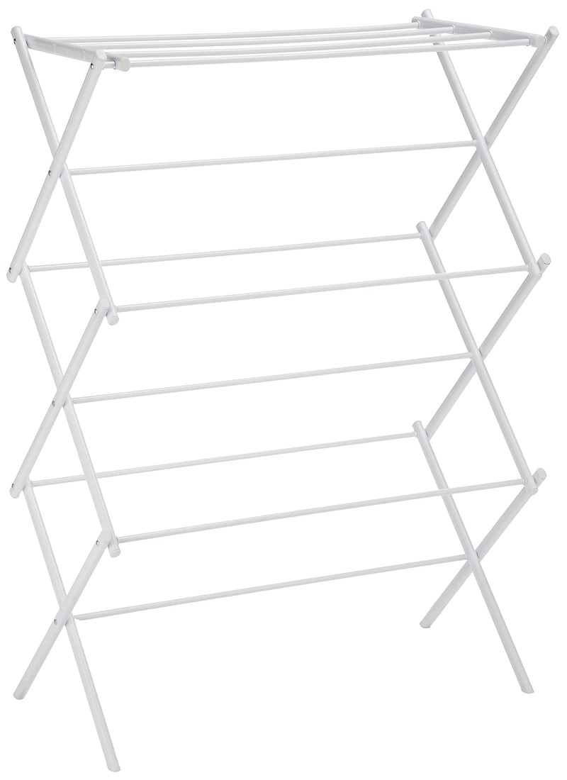 Skladací sušiak na bielizeň Amazon Basics, biely, 36,8x74,9x106,2 cm