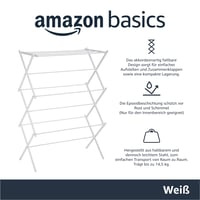 Skladací sušiak na bielizeň Amazon Basics, biely, 36,8x74,9x106,2 cm 2