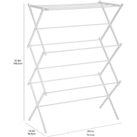 Skladací sušiak na bielizeň Amazon Basics, biely, 36,8x74,9x106,2 cm 4