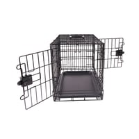 Skladacia kovová klietka pre psov Amazon Basics s podnosom, dvojdverová, čierna, 76x48x53 cm 4