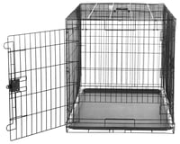 Sklopivi metalni žičani kavez za pse Amazon Basics s pladnjem, dvostruka vrata, crni, 107 x 71 x 76 cm 4