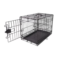 Skladacia kovová drôtená klietka pre psov Amazon Basics s jednými dvierkami a podnosom, čierna, 56 x 33 x 41 cm 1