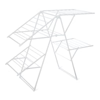 Skladací kovový sušiak na bielizeň Amazon Basics so 4 krídlami, 155 x 60 x 126 cm, biely 1