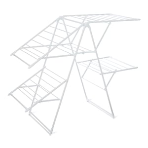 Amazon Basics Sklopivo metalno sušilo za rublje s 4 krila, 155 x 60 x 126 cm, bijelo