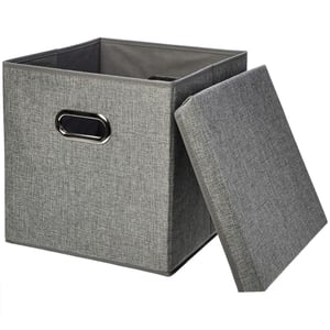 Amazon Basics sklopiva kutija za pohranu od jute, 2 komada, siva