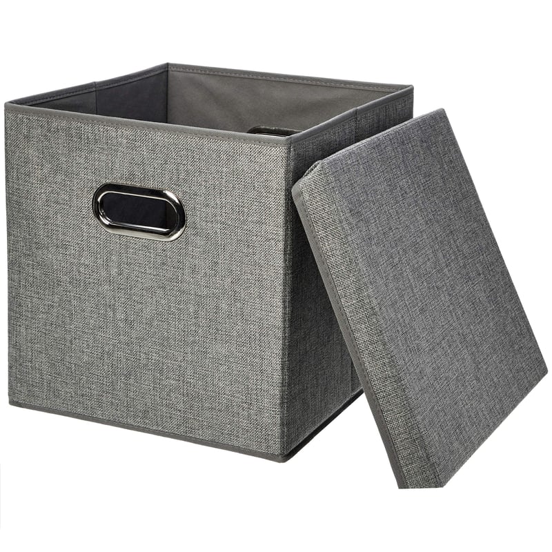 Skladací úložný box Amazon Basics z juty, 2 ks, sivý