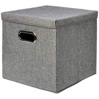 Skladací úložný box Amazon Basics z juty, 2 ks, sivý 2