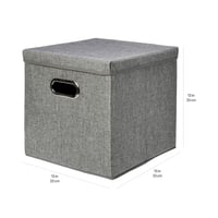 Skladací úložný box Amazon Basics z juty, 2 ks, sivý 5