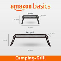 Grătar de camping pliabil Amazon Basics pentru foc de tabără - Dimensiune medie, negru - Grătar robust și stabil pentru gătit în aer liber 4