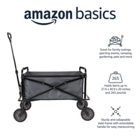 Skladací záhradný vozík Amazon Basics s ochranným krytom, sivý, 70,1 x 103,9 x 50,8 cm, nosnosť 120 kg 2
