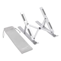 Suport pliabil pentru laptop Amazon Basics, reglabil pe 6 înălțimi, pentru laptopuri de 25,4-39,6 cm (10-15,6 inchi), ergonomic, portabil, argintiu 1