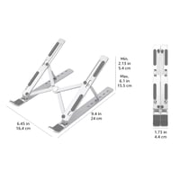 Suport pliabil pentru laptop Amazon Basics, reglabil pe 6 înălțimi, pentru laptopuri de 25,4-39,6 cm (10-15,6 inchi), ergonomic, portabil, argintiu 5