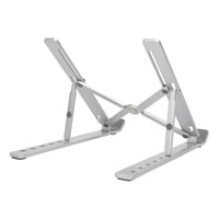 Suport pliabil pentru laptop Amazon Basics, reglabil pe 6 înălțimi, pentru laptopuri de 25,4-39,6 cm (10-15,6 inchi), ergonomic, portabil, argintiu 3
