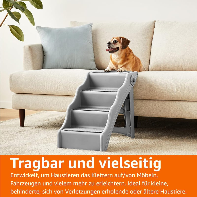 Amazon Basics Összecsukható Lépcsőfok Kutyáknak és Macskáknak, Szürke 60x40x50cm - gray