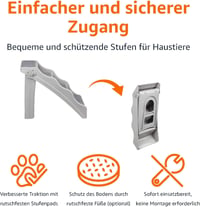 Amazon Basics Összecsukható Lépcsőfok Kutyáknak és Macskáknak, Szürke 60x40x50cm - gray 2