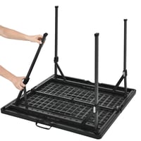 Masă pătrată pliabilă Amazon Basics cu mâner de transport, pentru interior și exterior, picnic, camping, negru, 86,1 x 86,1 x 74 cm 5