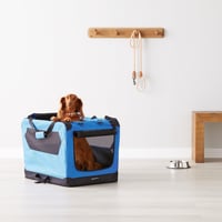 Geantă de transport pliabilă pentru animale de companie Amazon Basics – 66 cm, albastru – Pentru pisici și câini 7