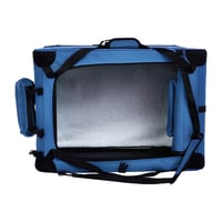 Geantă de transport pliabilă pentru animale de companie Amazon Basics – 66 cm, albastru – Pentru pisici și câini 3