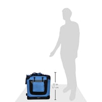 Geantă de transport pliabilă pentru animale de companie Amazon Basics – 66 cm, albastru – Pentru pisici și câini 6
