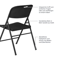 Skladacia stolička Amazon Basics, 4 ks, čierna, nosnosť 158 kg 4