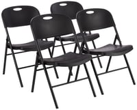 Skladacia stolička Amazon Basics, 4 ks, čierna, nosnosť 158 kg 1