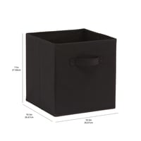 Amazon Basics sklopive kutije za pohranu od tkanine s ručkama, 26,6 x 26,6 x 27,9 cm, crne, 6 komada 4