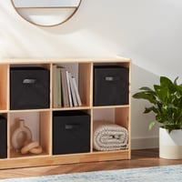 Amazon Basics sklopive kutije za pohranu od tkanine s ručkama, 26,6 x 26,6 x 27,9 cm, crne, 6 komada 5