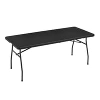 Amazon Basics sklopivi pravokutni stol s ručkom, za unutarnju i vanjsku upotrebu, lagan i prenosiv stol za kampiranje, crni, 182x75x73 cm 1