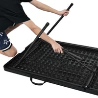 Amazon Basics sklopivi pravokutni stol s ručkom, za unutarnju i vanjsku upotrebu, lagan i prenosiv stol za kampiranje, crni, 182x75x73 cm 3